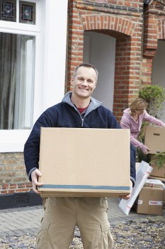 Man and van moving furniture in a Mayfair street