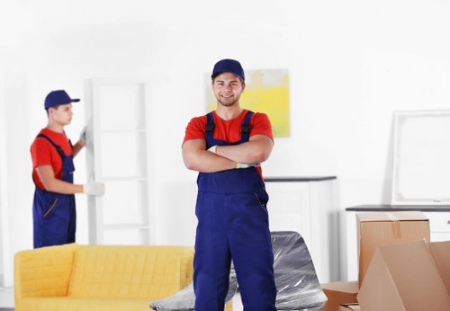 Commercial moving team preparing an office relocation in Mayfair