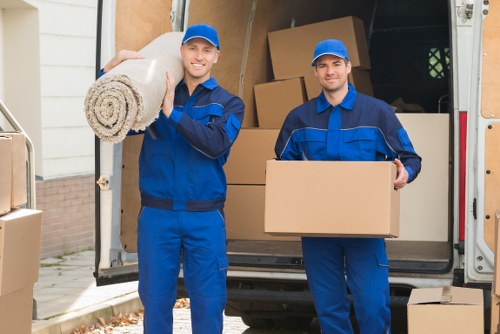 Recycling and waste separation with removal vans in central London