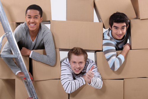 Commercial removals vehicle loading business items for a move in Mayfair