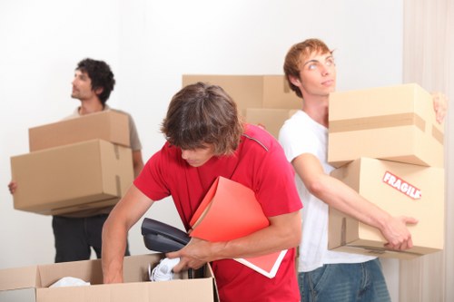 Staff assessing risks before a property removal