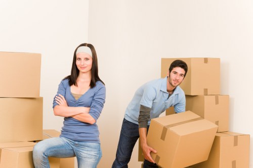 Organised moving boxes and packing materials for a Mayfair relocation